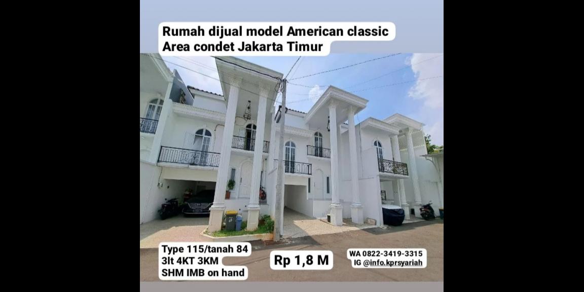 Rumah American classic siap huni area Condet Jakarta Timur Rumah American classic siap huni area Condet Jakarta Timur