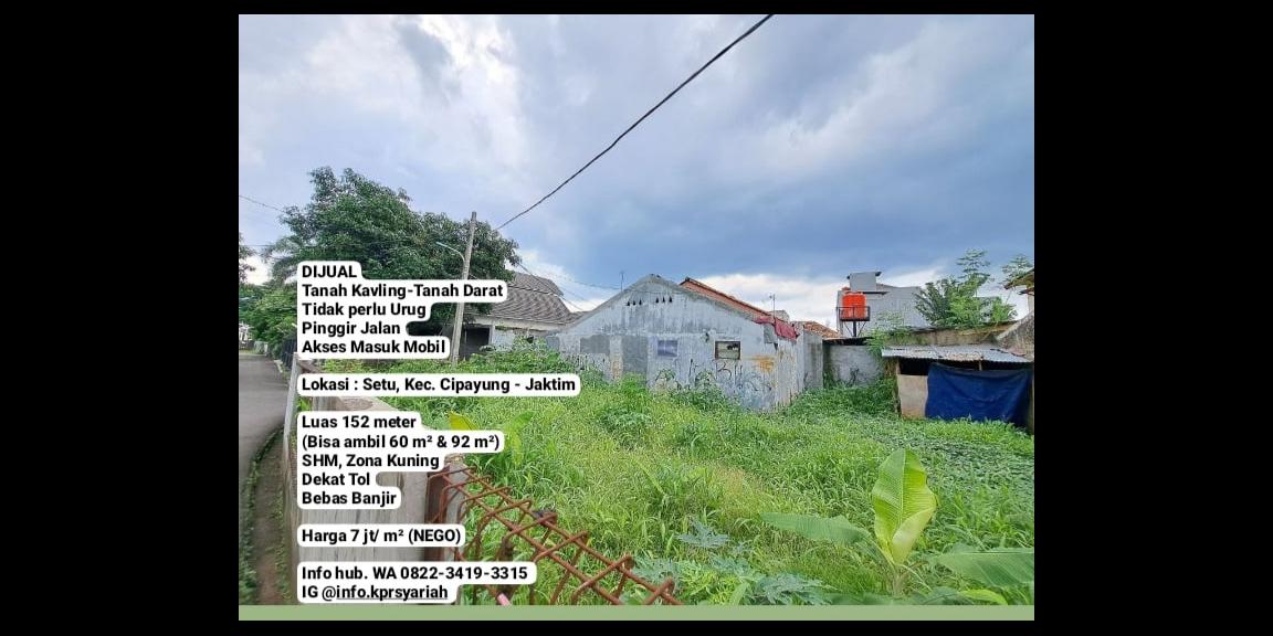 Tanah kavling Shm pinggir jalan lokasi Setu Cipayung Jakarta Timur Tanah kavling Shm pinggir jalan lokasi Setu Cipayung Jakarta Timur