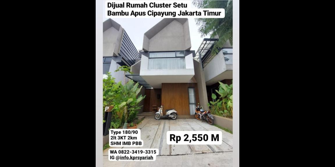 Dijual rumah 2,5lantai Cluster Bambu Apus Jakarta Timur Dijual rumah 2,5lantai Cluster Bambu Apus Jakarta Timur