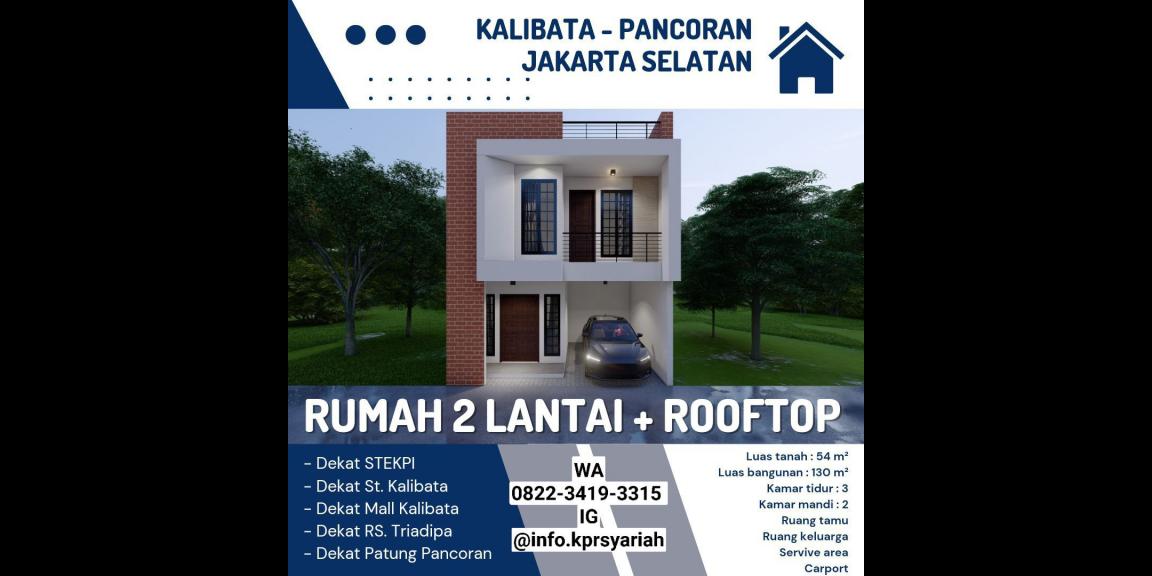Rumah 2lantai rooftop strategis Kalibata Pancoran Jakarta Selatan Rumah 2lantai rooftop strategis Kalibata Pancoran Jakarta Selatan