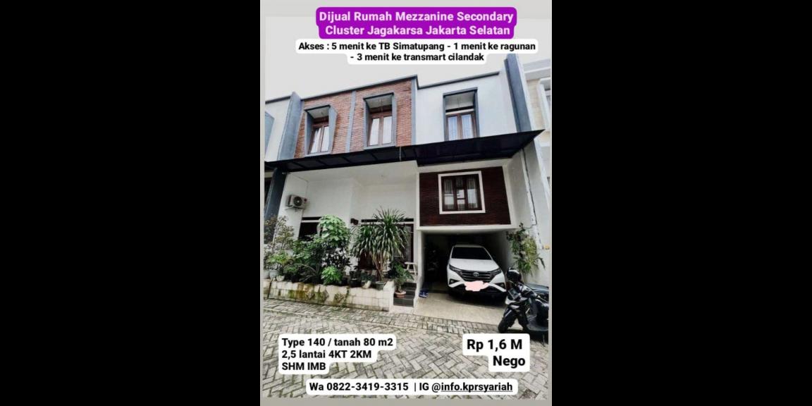 Rumah second cluster Jagakarsa dekat TB Simatupang Jakarta Selatan Rumah second cluster Jagakarsa dekat TB Simatupang Jakarta Selatan