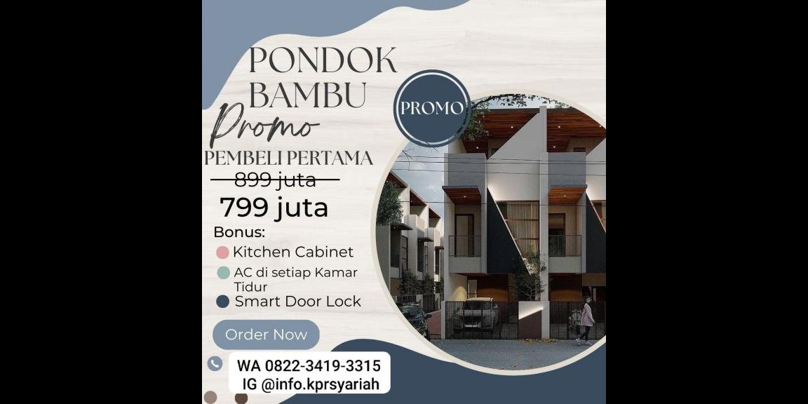 Rumah baru inden Pondok Bambu House Jakarta Timur ada rooftop Rumah baru inden Pondok Bambu House Jakarta Timur ada rooftop