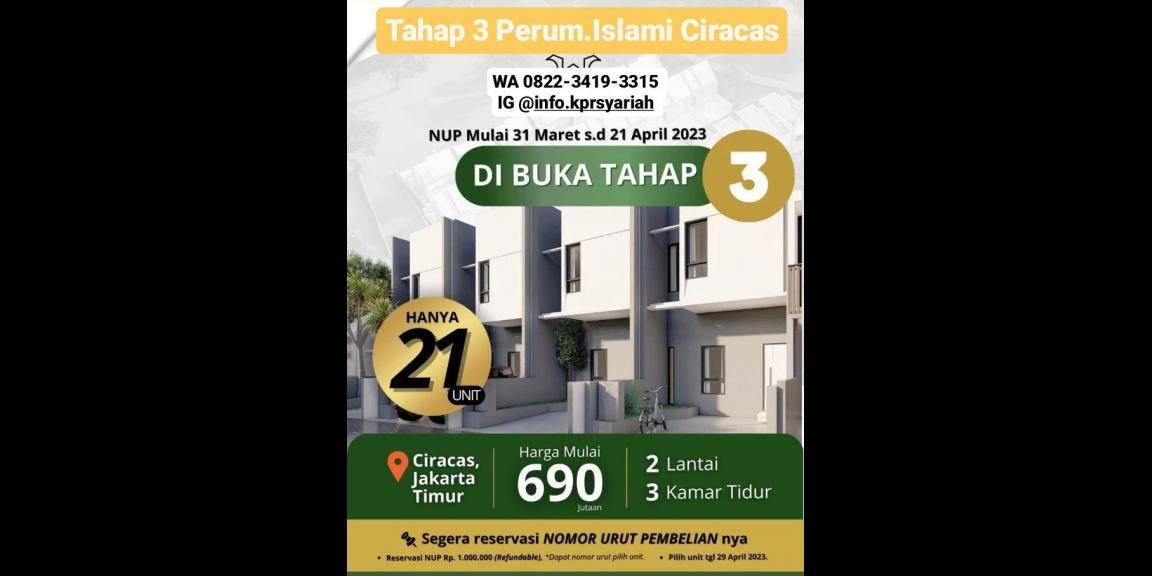 Townhouse Ciracas tahap 3 Jakarta Timur promo tanpa Dp Townhouse Ciracas tahap 3 Jakarta Timur promo tanpa Dp