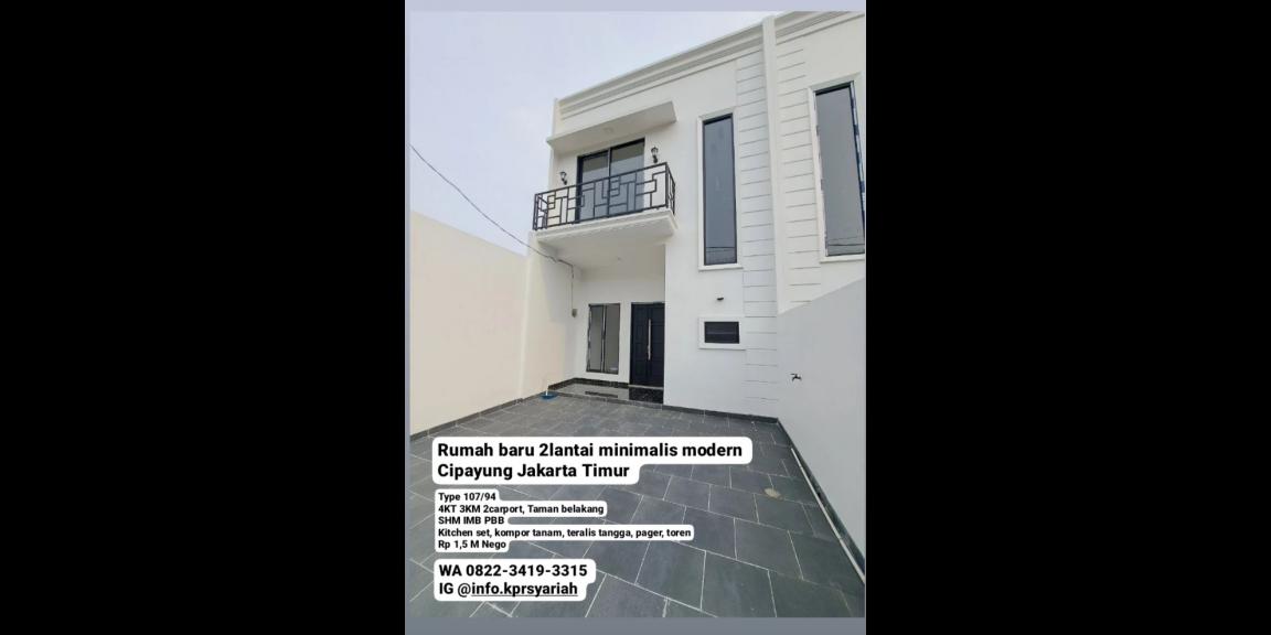 Rumah baru 2lantai minimalis modern Cipayung Jakarta Timur Rumah baru 2lantai minimalis modern Cipayung Jakarta Timur