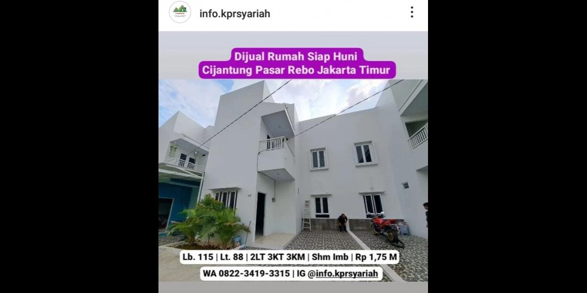 Rumah siap huni dekat Mall Cijantung Pasar Rebo Jakarta Timur Rumah siap huni dekat Mall Cijantung Pasar Rebo Jakarta Timur