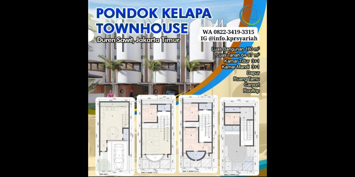 Rumah modern 4lantai Pondok Kelapa Townhouse Duren Sawit Jakarta Timur Rumah modern 4lantai Pondok Kelapa Townhouse Duren Sawit Jakarta Timur