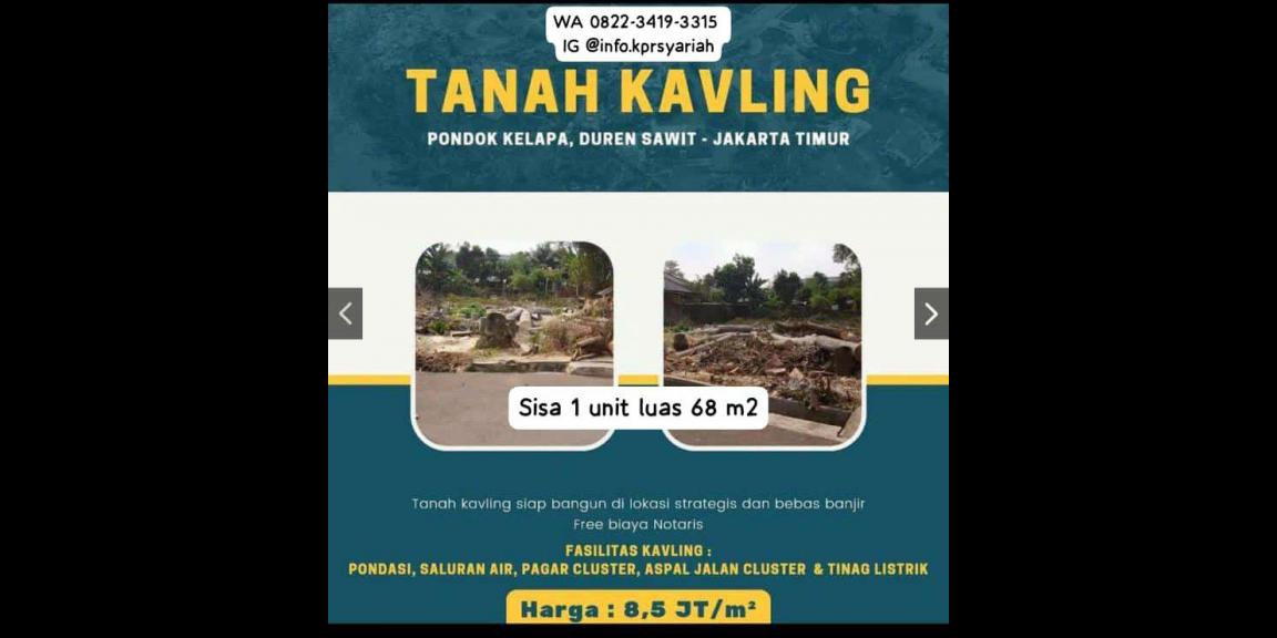 Tanah kavling Pondok Kelapa Duren Sawit Jakarta Timur Tanah kavling Pondok Kelapa Duren Sawit Jakarta Timur