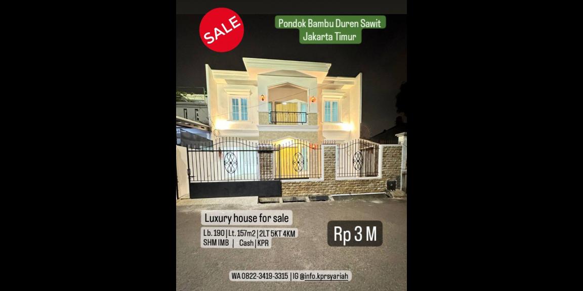 Dijual Rumah mewah 5 kamar Pondok Bambu Duren Sawit Jakarta Timur Dijual Rumah mewah 5 kamar Pondok Bambu Duren Sawit Jakarta Timur