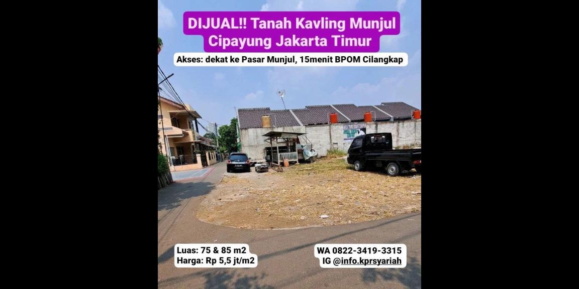 Tanah kavling dekat Pasar Munjul Cipayung Jakarta Timur Tanah kavling dekat Pasar Munjul Cipayung Jakarta Timur