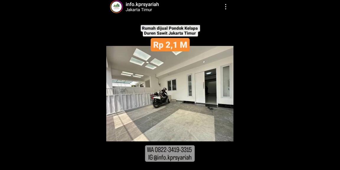 Rumah baru dalam kompleks Pondok Kelapa Duren Sawit Jakarta Timur Rumah baru dalam kompleks Pondok Kelapa Duren Sawit Jakarta Timur