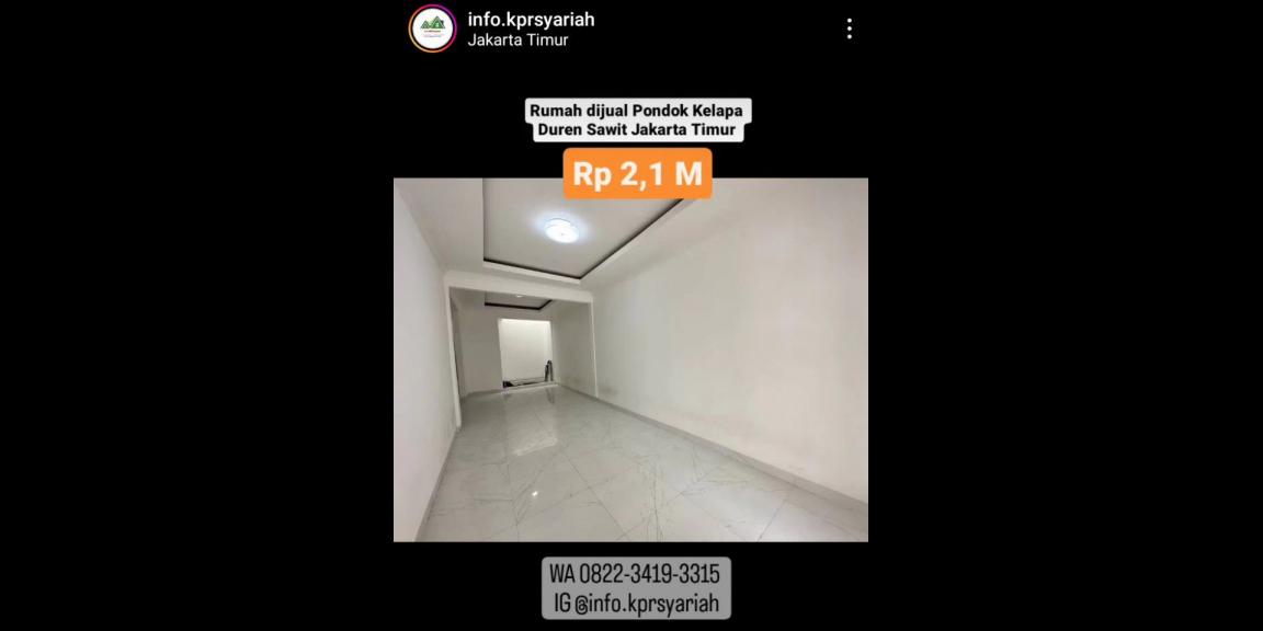 Rumah baru dalam kompleks Pondok Kelapa Duren Sawit Jakarta Timur Rumah baru dalam kompleks Pondok Kelapa Duren Sawit Jakarta Timur