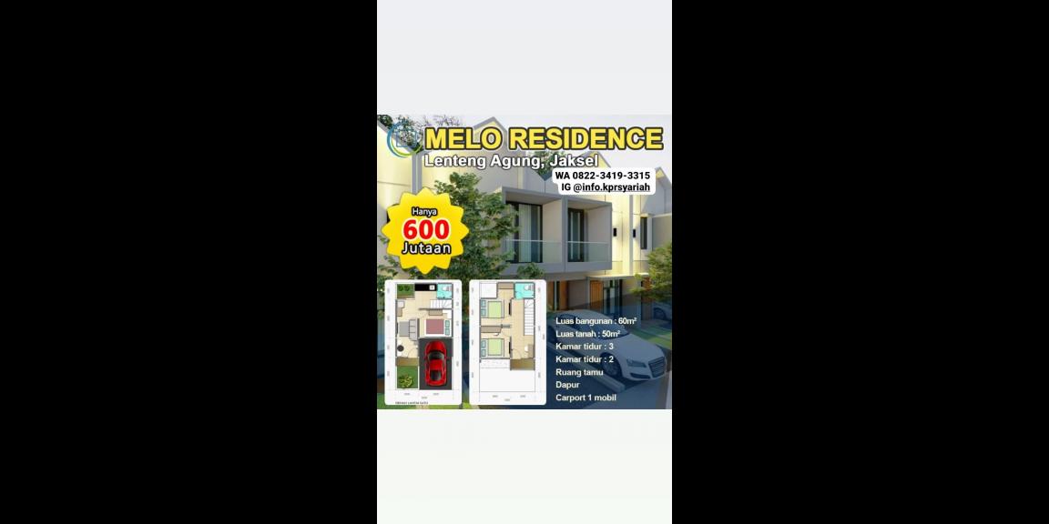 Hunian modern Melo Residence Lenteng Agung Jakarta Selatan  Hunian modern Melo Residence Lenteng Agung Jakarta Selatan