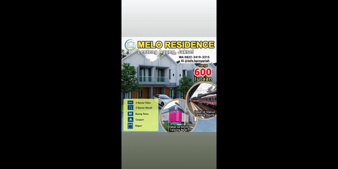 Hunian modern Melo Residence Lenteng Agung Jakarta Selatan  Hunian modern Melo Residence Lenteng Agung Jakarta Selatan