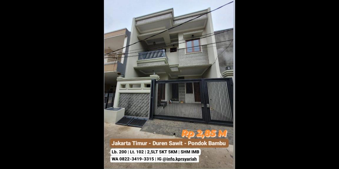 Elegan nan Mevvah Rumah baru 2,5lt Duren Sawit Jakarta Timur  Elegan nan Mevvah Rumah baru 2,5lt Duren Sawit Jakarta Timur