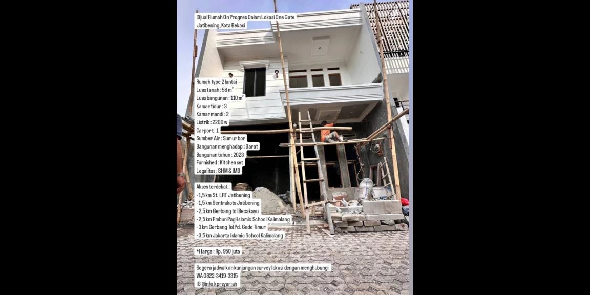 Rumah 2lantai on progres Jatibening Bekasi Rumah 2lantai on progres Jatibening Bekasi