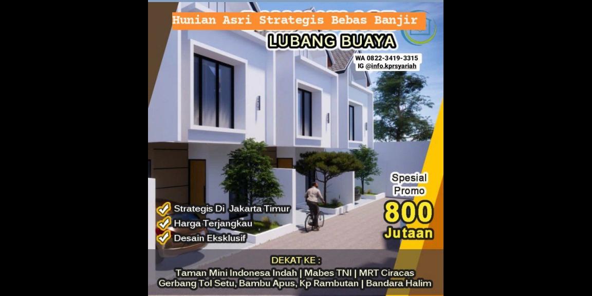 Hunian asri strategis bebas banjir Lubang Buaya Jakarta Timur Hunian asri strategis bebas banjir Lubang Buaya Jakarta Timur
