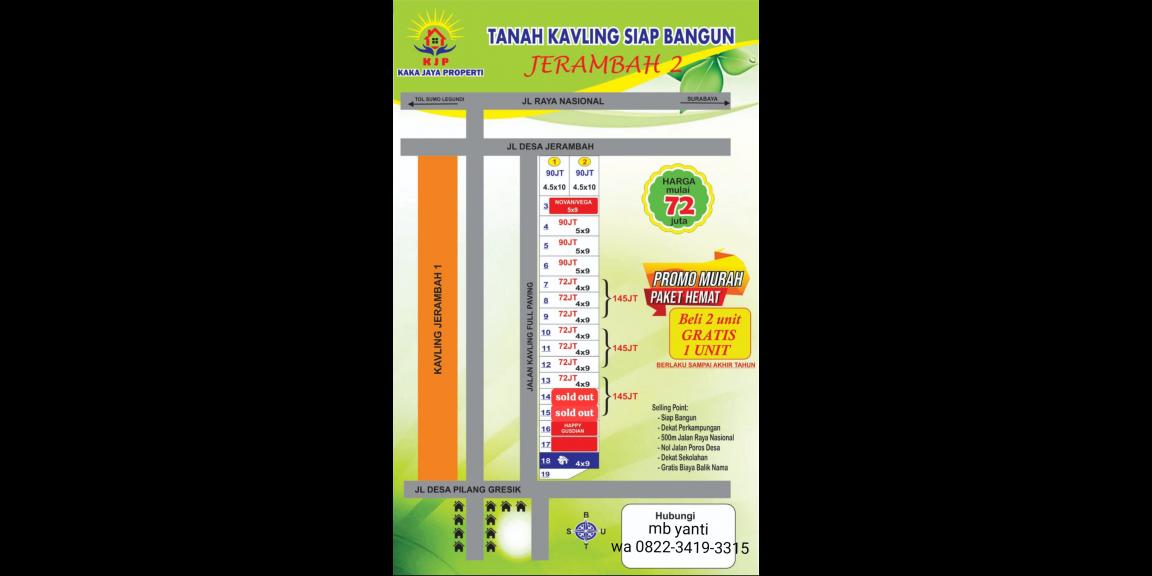 Tanah kavling siap bangun Jerambah Kedamean Gresik Tanah kavling siap bangun Jerambah Kedamean Gresik