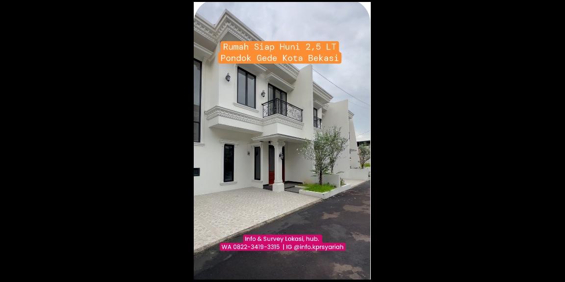 Rumah baru siap huni Cluster Pondok Gede Bekasi Rumah baru siap huni Cluster Pondok Gede Bekasi