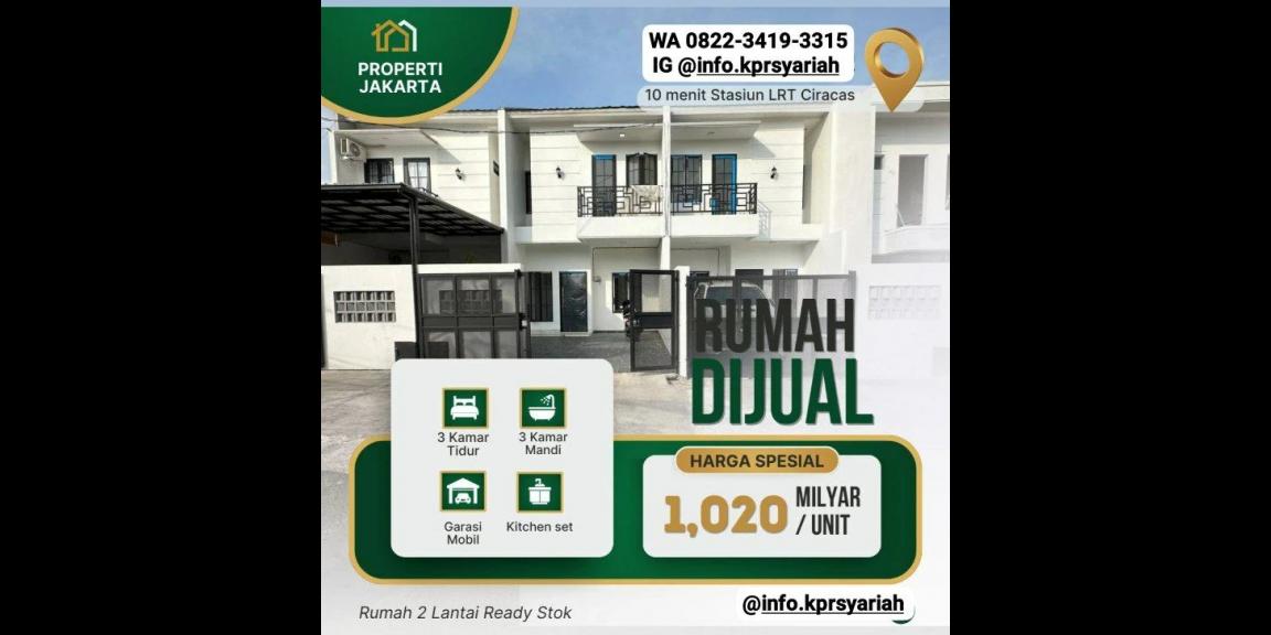 Rumah ready 2lantai Ciracas Jakarta Timur dekat LRT Rumah ready 2lantai Ciracas Jakarta Timur dekat LRT