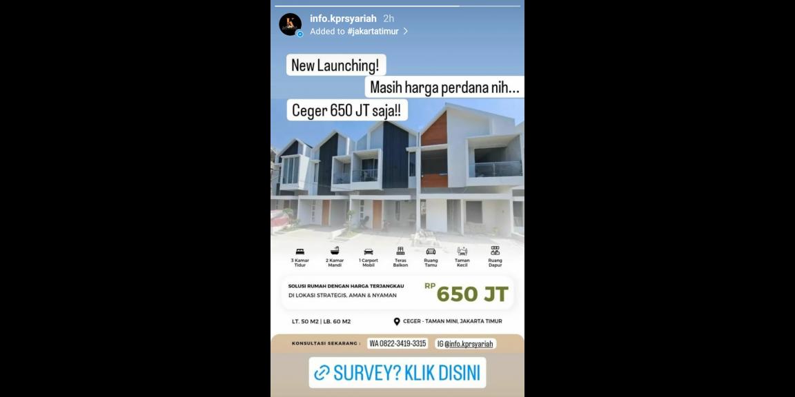 Rumah Strategis Ceger Cipayung Jakarta Timur dekat tol Rumah Strategis Ceger Cipayung Jakarta Timur dekat tol