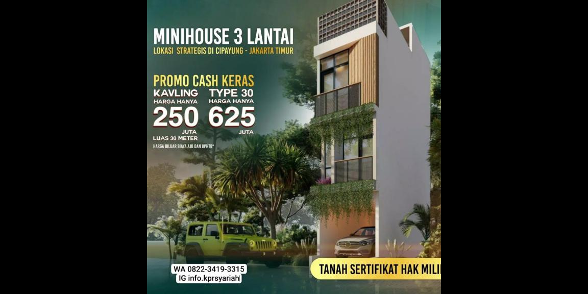 Minihouse 3 lantai strategis Cipayung Jakarta Timur dekat terusan Mabes Minihouse 3 lantai strategis Cipayung Jakarta Timur dekat terusan Mabes
