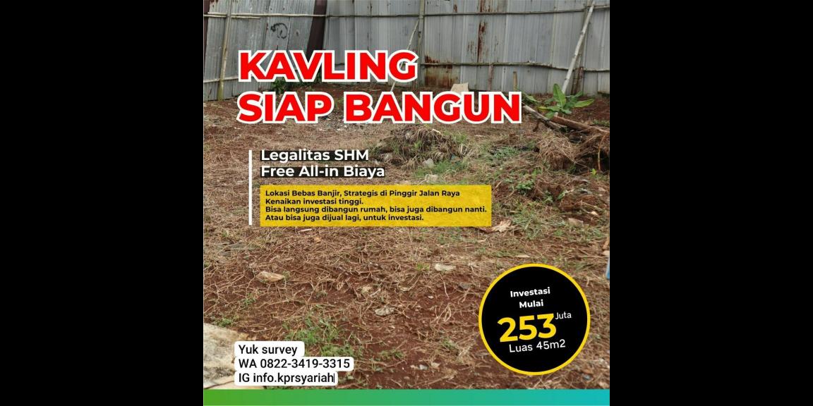 Tanah kavling shm siap bangun dalam cluster Sawangan Depok Tanah kavling shm siap bangun dalam cluster Sawangan Depok