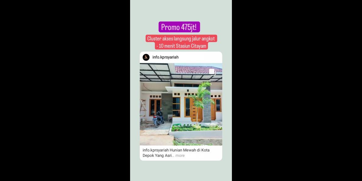 Rumah minimalis Bojong Cipayung Depok akses stasiun Citayam Rumah minimalis Bojong Cipayung Depok akses stasiun Citayam