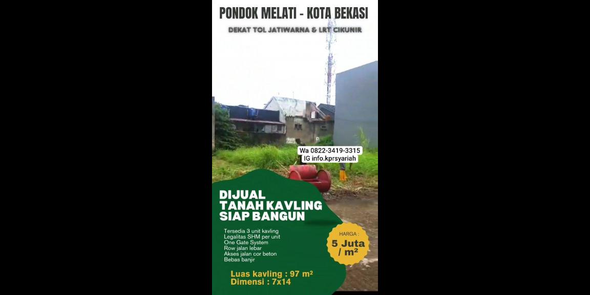 Tanah kavling shm Pondok Melati Bekasi bebas banjir Tanah kavling shm Pondok Melati Bekasi bebas banjir