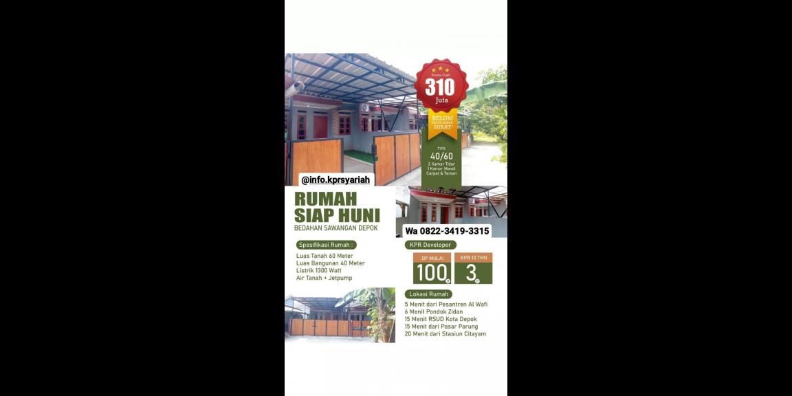 Rumah siap huni Bedahan Sawangan Depok bonus pagar Rumah siap huni Bedahan Sawangan Depok bonus pagar