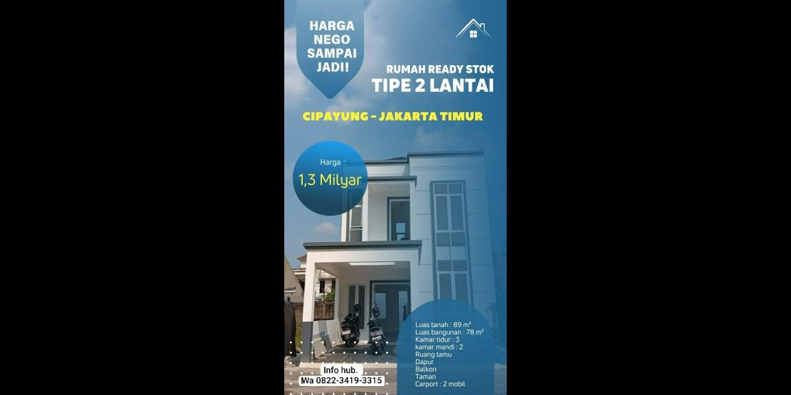 Rumah baru Cipayung Jakarta Timur dekat tol bambu apus Rumah baru Cipayung Jakarta Timur dekat tol bambu apus