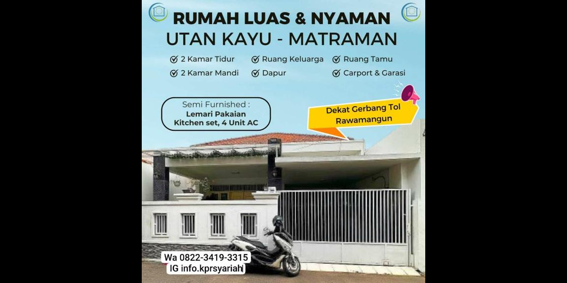Rumah luas nyaman Utan Kayu Matraman Jakarta Timur dekat tol Rumah luas nyaman Utan Kayu Matraman Jakarta Timur dekat tol
