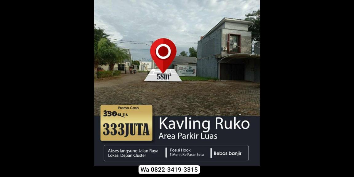 Tanah pinggir jalan depan perumahan dekat pasar Setu Bekasi Tanah pinggir jalan depan perumahan dekat pasar Setu Bekasi