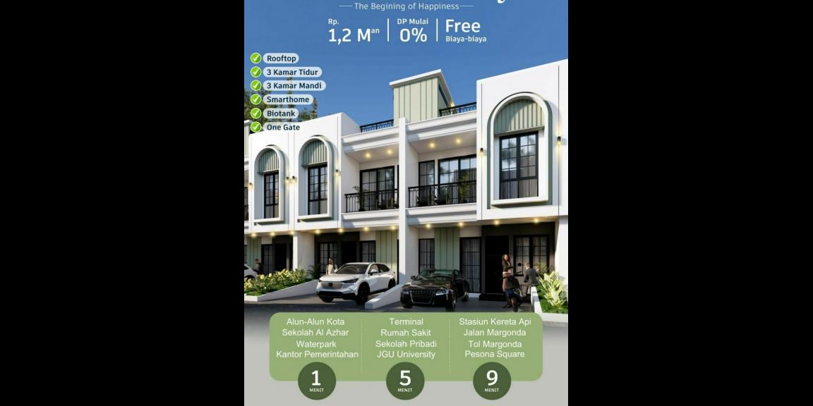 Rumah Cluster exclusive 2lantai rooftop dekat GDC Depok Rumah Cluster exclusive 2lantai rooftop dekat GDC Depok