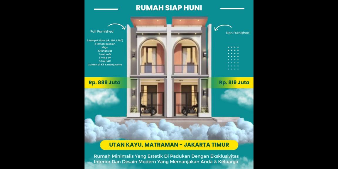 Rumah modern siap huni di Utan Kayu Matraman Jakarta Timur Rumah modern siap huni di Utan Kayu Matraman Jakarta Timur