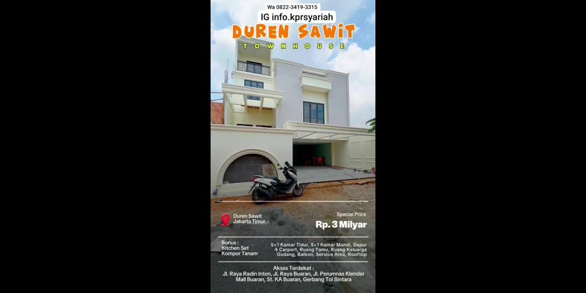 Rumah baru 3lantai strategis di Duren Sawit Jakarta Timur Rumah baru 3lantai strategis di Duren Sawit Jakarta Timur