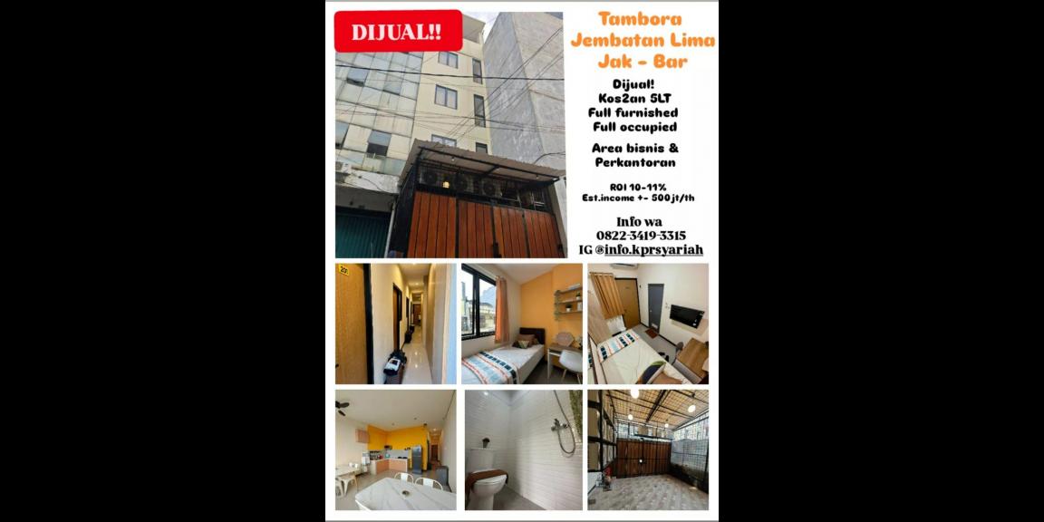 Kost exclusive 5LT di Tambora Jakarta Barat full furnish siap profit Kost exclusive 5LT di Tambora Jakarta Barat full furnish siap profit