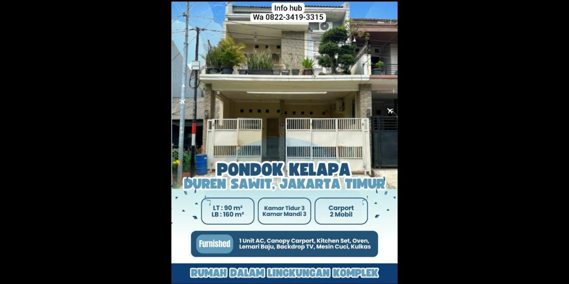 Rumah second terawat komplek Pondok Kelapa Duren Sawit Jakarta Timur Rumah second terawat komplek Pondok Kelapa Duren Sawit Jakarta Timur