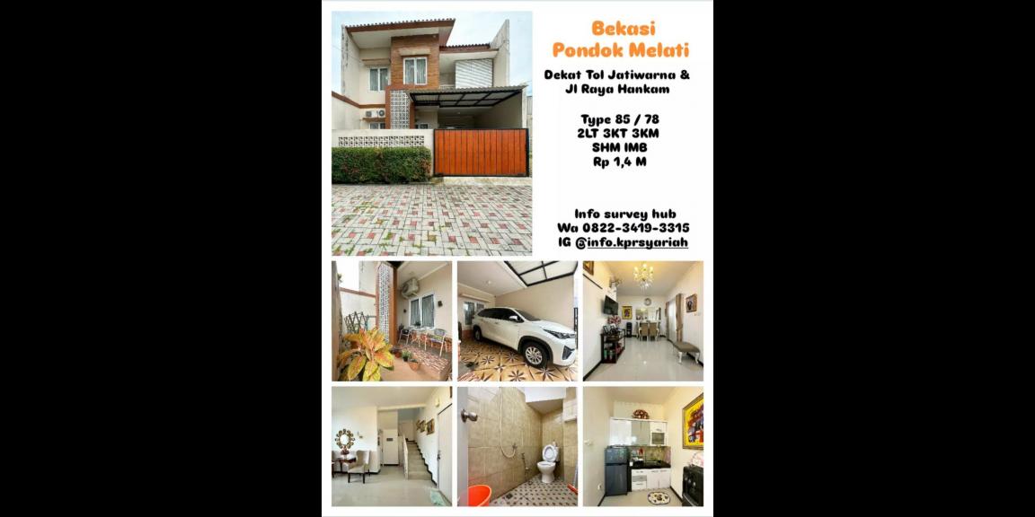 Rumah second 2lantai nyaman terawat di Pondok Melati Kota Bekasi Rumah second 2lantai nyaman terawat di Pondok Melati Kota Bekasi