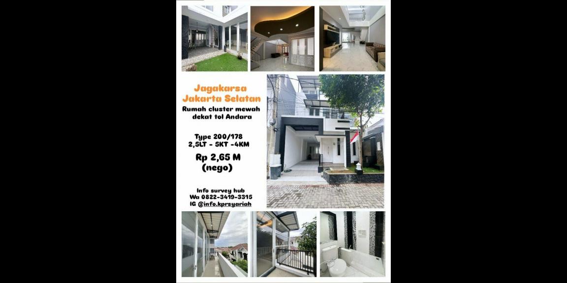 Rumah cluster mewah Jagakarsa Jakarta Selatan dekat tol Andara Rumah cluster mewah Jagakarsa Jakarta Selatan dekat tol Andara