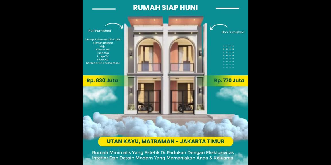 Rumah minimalis siap huni Utan Kayu Jakarta Timur Rumah minimalis siap huni Utan Kayu Jakarta Timur