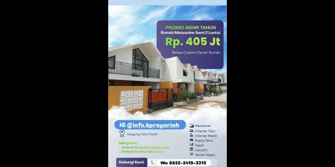 Rumah mezzanine semi dua lantai Cipayung Depok Rumah mezzanine semi dua lantai Cipayung Depok