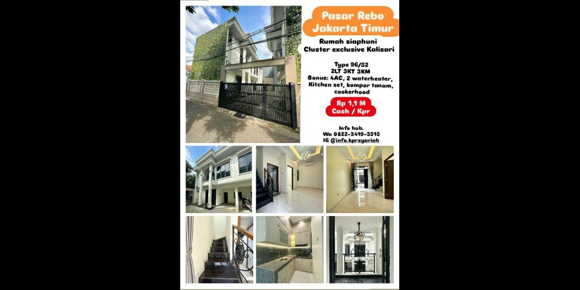Rumah siap huni Cluster eksklusif Pasar Rebo Jakarta Timur Rumah siap huni Cluster eksklusif Pasar Rebo Jakarta Timur