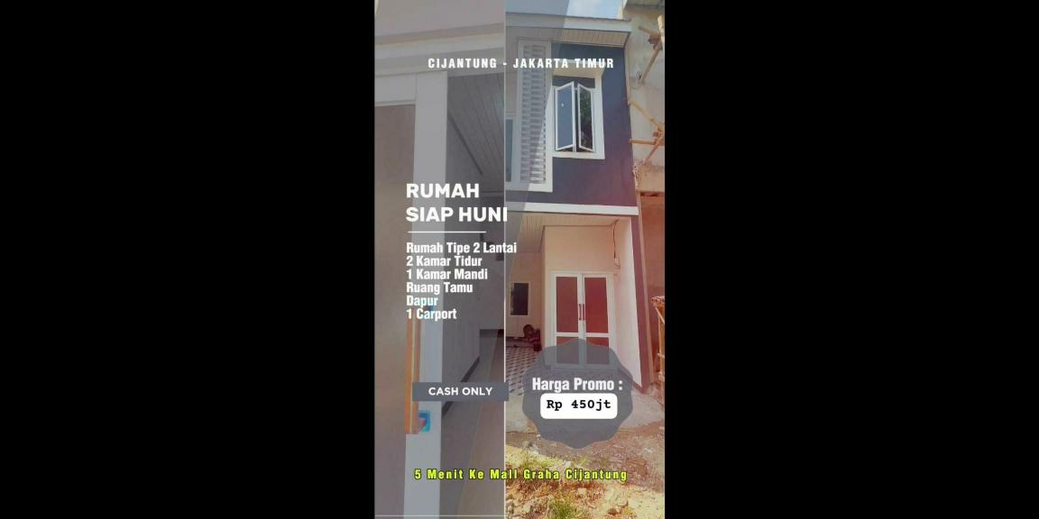 Harga termurah untuk rumah 2 lantai di Cijantung Jakarta Timur Harga termurah untuk rumah 2 lantai di Cijantung Jakarta Timur