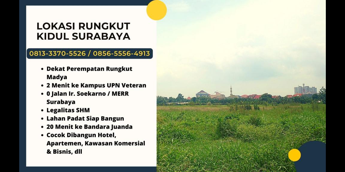 Jual Tanah di Rungkut Surabaya 0 Jalan Raya MERR Jual Tanah di Rungkut Surabaya 0 Jalan Raya MERR