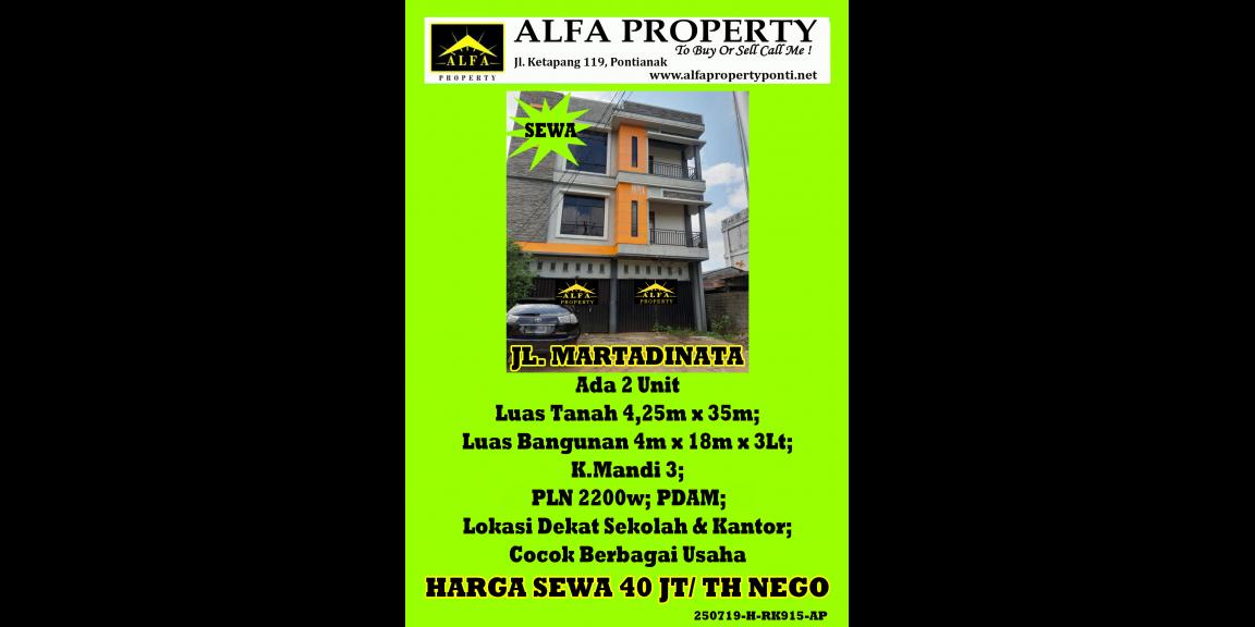 Ruko Martadinata, Pontianak, Kalimantan Barat Ruko Martadinata, Pontianak, Kalimantan Barat