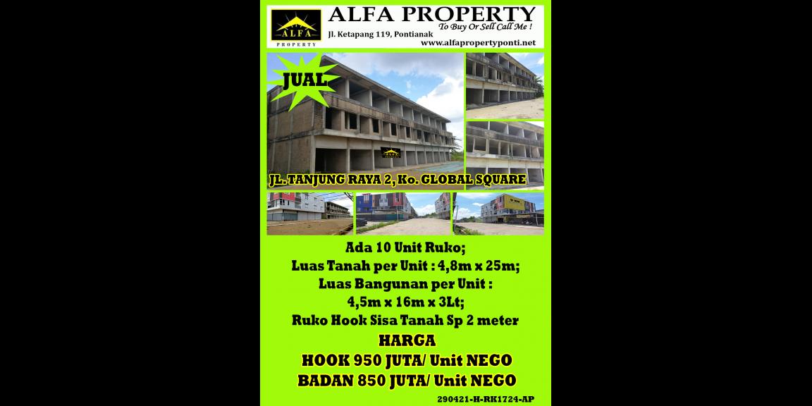 Ruko Komp. Global Square, Pontianak, Kalimantan Barat Ruko Komp. Global Square, Pontianak, Kalimantan Barat