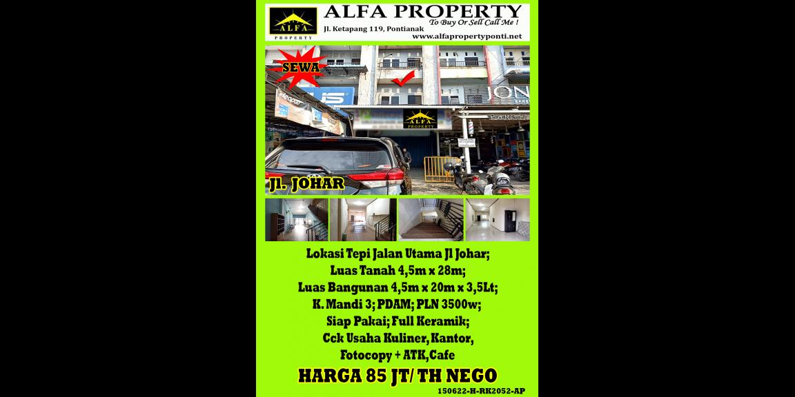 Ruko Jl. Johar, Pontianak, Kalimantan Barat Ruko Jl. Johar, Pontianak, Kalimantan Barat