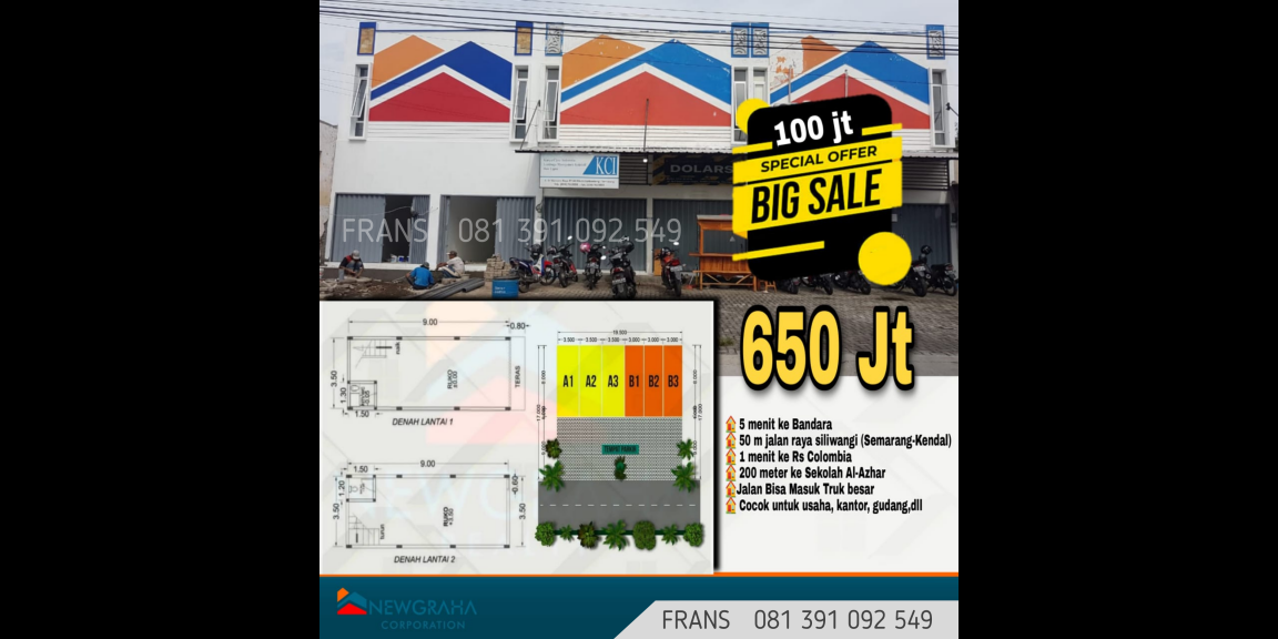 Dijual Murah Ruko 2 Lantai di Kalibanteng Semarang selangkah ke RS Colombia Dijual Murah Ruko 2 Lantai di Kalibanteng Semarang selangkah ke RS Colombia