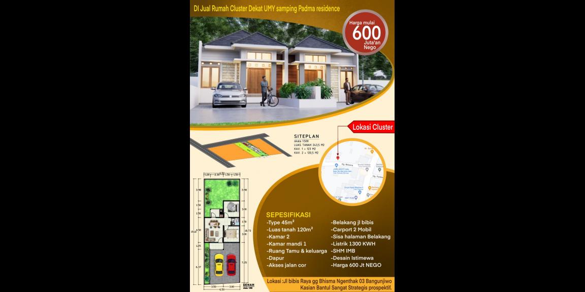 Dijual Rumah Cluster di Yogyakarta Dekat UMY, UNJANI Yogyakarta, Kampus AMA Yogyakarta, Lapangan Kasihan Bantul Dijual Rumah Cluster di Yogyakarta Dekat UMY, UNJANI Yogyakarta, Kampus AMA Yogyakarta, Lapangan Kasihan Bantul