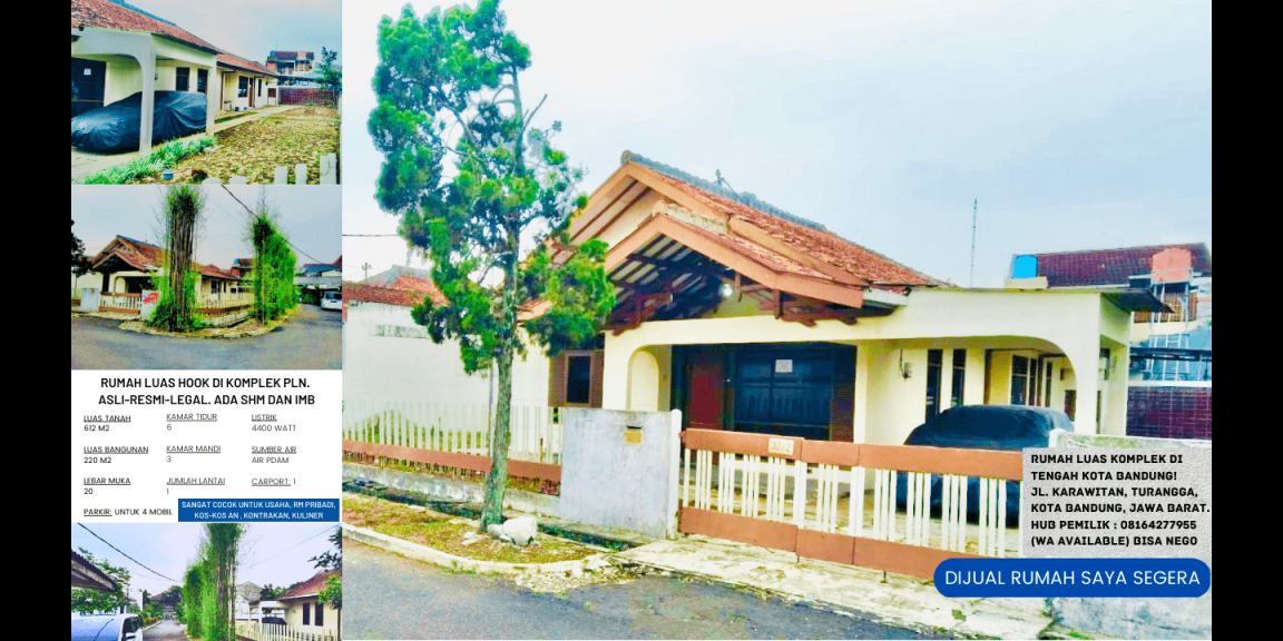 DIJUAL Rumah+Halaman luas, Hook, komplek PLN di tengah kota Bandung! SEGERA! BISA NEGO DIJUAL Rumah+Halaman luas, Hook, komplek PLN di tengah kota Bandung! SEGERA! BISA NEGO